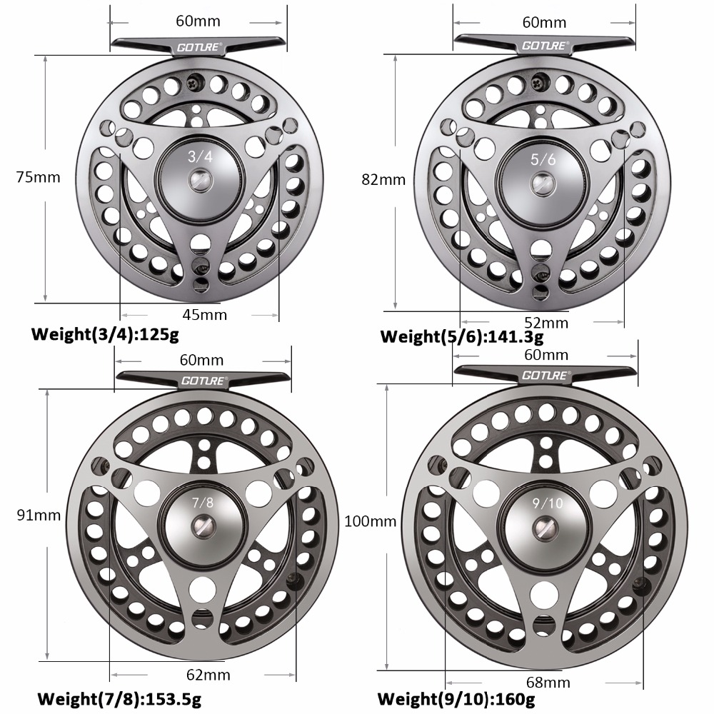 Goture Fly Reel pancing 3/4 5/ - Reel Spare Spool ulasan dan harga